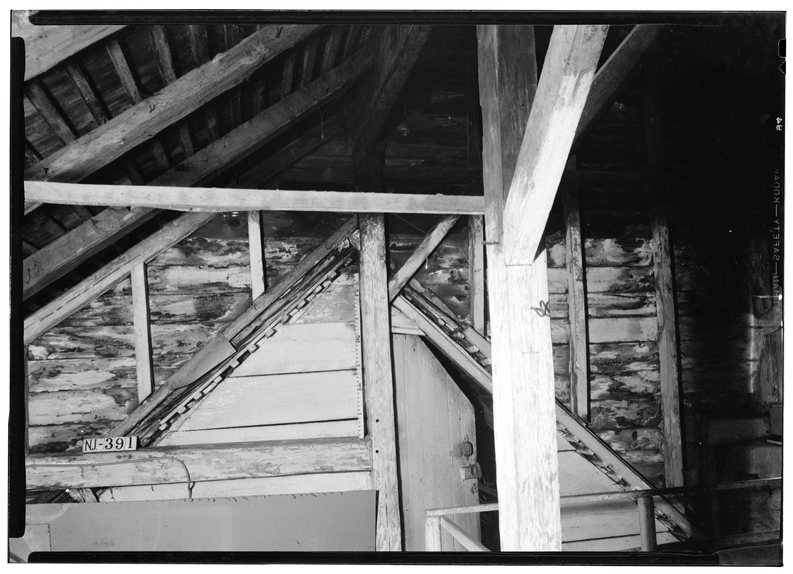 Attic construction, John Branford House, 1937